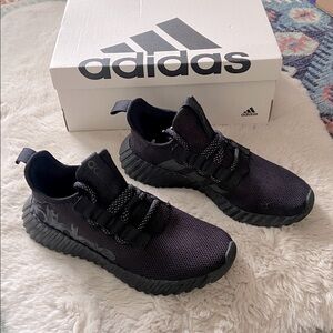 Adidas Kaptir 3.0 solid black mens sneaker athletic sporty shoe 6.5